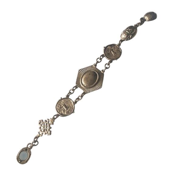 Chico’s Additions “Hidden Treasure Plains” Coin Link Bracelet Gold-Tone apprx 7” - Picture 2 of 9